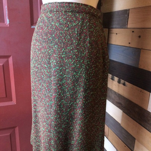 Vintage 2 PC. Tweed Suit, Red, Green, Black - Picture 7 of 8